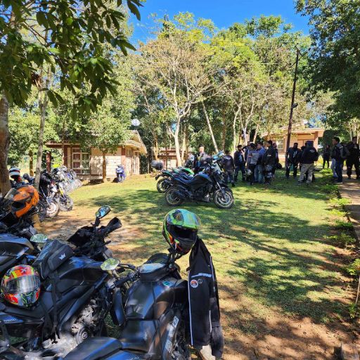 Brotherhood of the open road, currently nested in a cozy valley resort after a day of carving through the twisties.